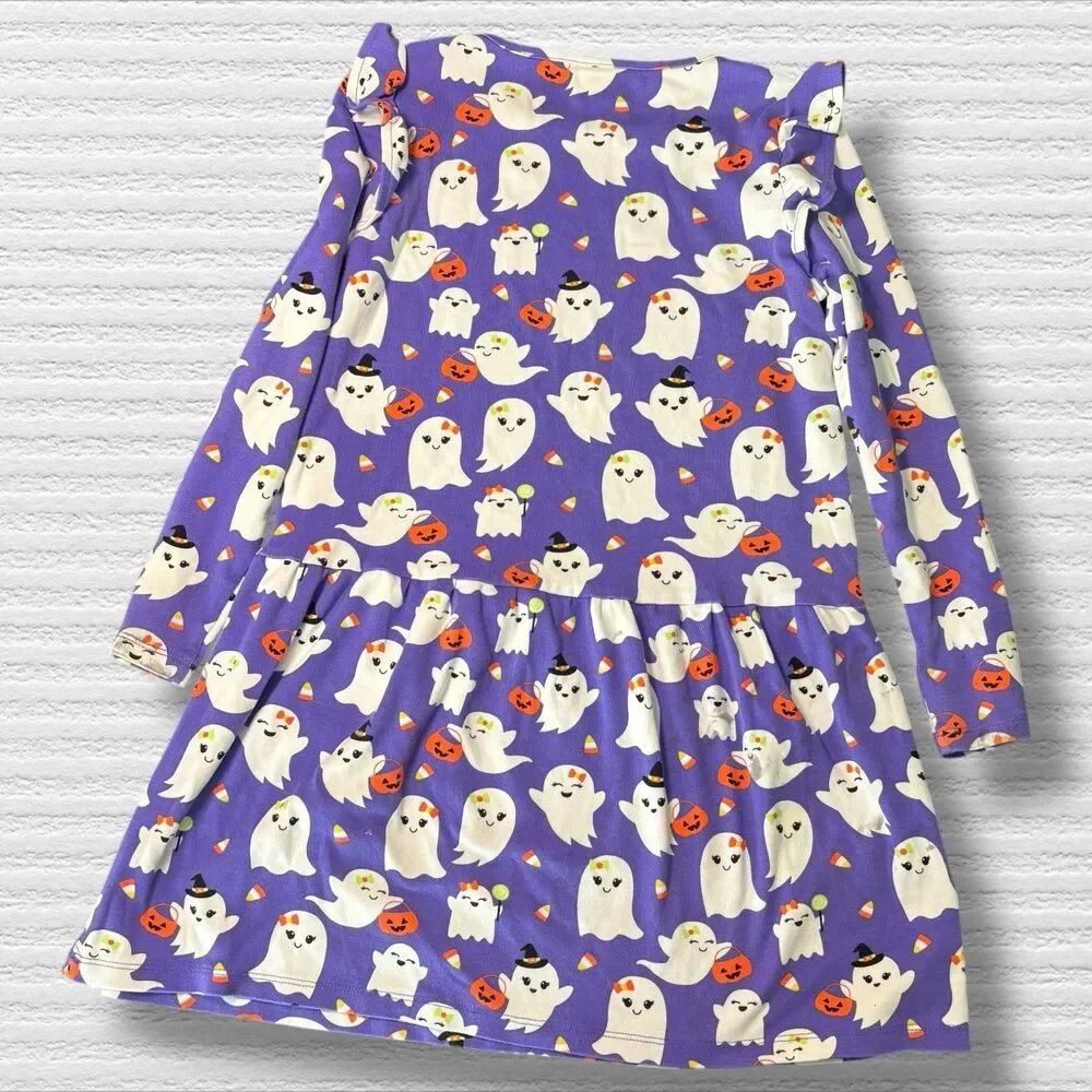 Gymboree Ghost Peplum Dress - Trick Or Treat - Purple - Play Condition - Size 10